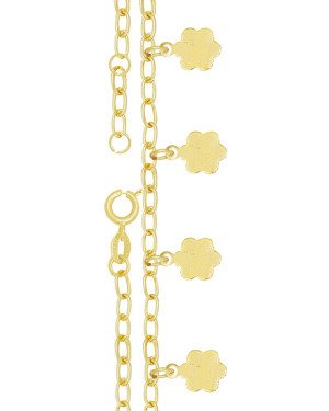 Pulseira com Quatro Rosinha Lisa com Alongador - CE - 10mm x 140mm - 1.65gr