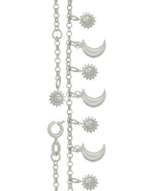 Tornozeleira com Cinco Sol Mini Tres Luas com Alongador - G3 - 15mm x 260mm - 3.26gr