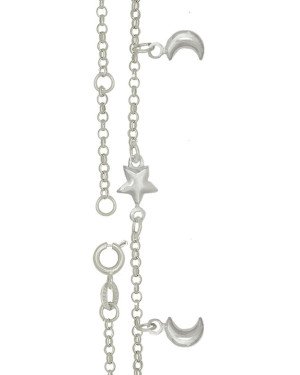 Tornozeleira Uma Estrela Duas Luas Mini Dupla com Alongador - G3 - 10mm x 260mm - 2.37gr