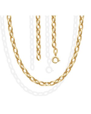 Corrente 1.20 Cadeado Elo Oval Meia Cana - CN - 4mm x 600mm - 11.80gr