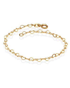 Pulseira Coracao Cadeado 0,5 - CE - 3mm x 180mm - 1.40gr