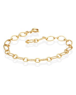 Pulseira 1x1 Oval Cadeado - CN - 6mm x 180mm - 2.97gr