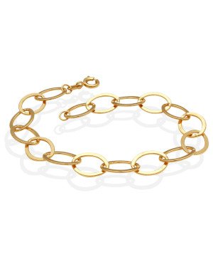 Pulseira Cadeado Oval Facetado - CN - 9mm x 180mm - 3.90gr