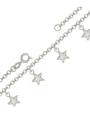 Tornozeleira com Cinco Estrelas Pequenas Duplas - G3 - 12mm x 260mm - 2.80gr