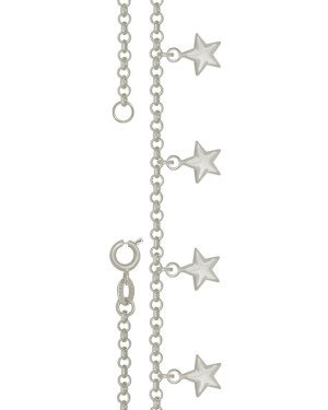 Pulseira com Cinco Estrela Pequena Dupla - G3 - 12mm x 180mm - 2.39gr