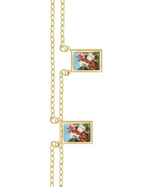 Escapulario Oracao e Adesivo Sao Jorge - CE - 10mm x 600mm - 4.17gr