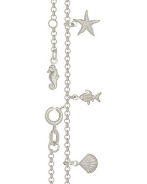 Tornozeleira com Uma Concha Peixe Estrela do Mar Dupla - G3 - 13mm x 230mm - 3.04gr
