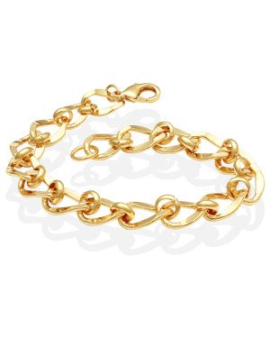 Pulseira Grume Longa Batida com Argolinha - CN - 9mm x 200mm - 13.50gr