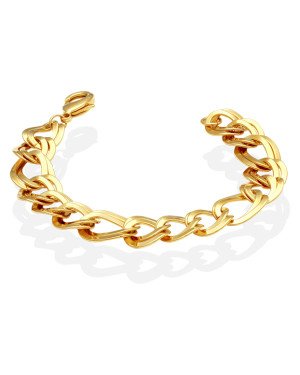 Pulseira Oval 3x1 Batida Intercalados - CN - 13mm x 200mm - 20.10gr