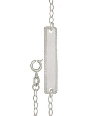 Pulseira  AG c/ Placa p/ Gravacao - G3 - 7mm x 180mm - 2.30gr