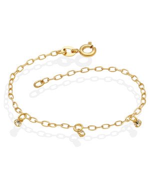 Pulseira c/ 3 Pedras  - CE - 7mm x 140mm - 1.06gr