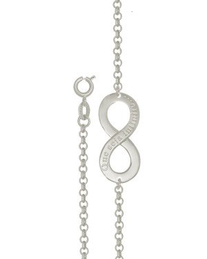 Pulseira AG c/ Infinito Pequeno c/ Inscricao - G3 - 11mm x 180mm - 2.15gr