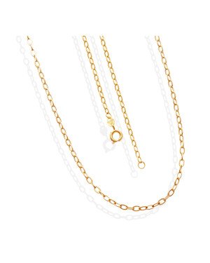 Corrente Cadeado 0,45 Facetado Oval - CN - 1mm x 600mm - 3.10gr