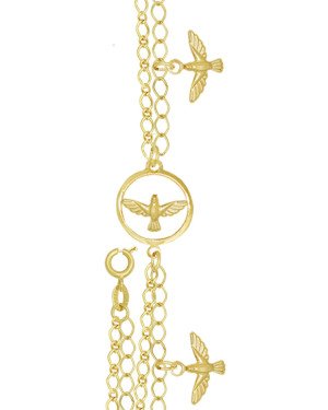 Pulseira Dupla 1 Redondo Esp.Santo Vaz e 2 Esp.Santo - CE - 12mm x 180mm - 3.60gr