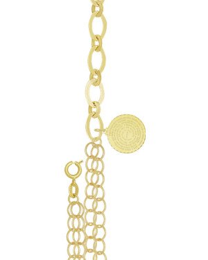 Pulseira Dupla c/ 1 Pai Nosso 15mm c/ Along. 4cm - CE - 15mm x 220mm - 4.90gr
