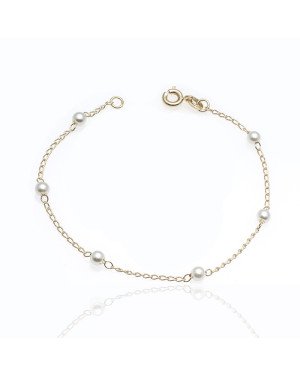 Pulseira Infantil de Perola 4mm - CS - 4mm x 140mm - 0.80gr