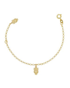 Pulseira c/ 2 Coruja e Alongador 2cm - CE - 5mm x 172mm - 1.41gr