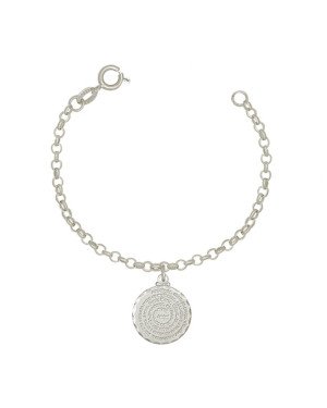 Pulseira AG c/ 1 Redondo 15mm Oracao Ave Maria - G3 - 15mm x 180mm - 3.38gr