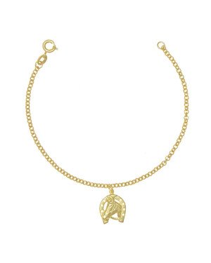 Pulseira c/ 1 Cavalo c/ Ferradura (1-5414) - CE - 19mm x 180mm - 2.90gr