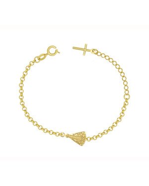 Pulseira c/ 1 N Sr Aparecida Alongador 3cm c/ Curz - CE - 9mm x 230mm - 2.30gr