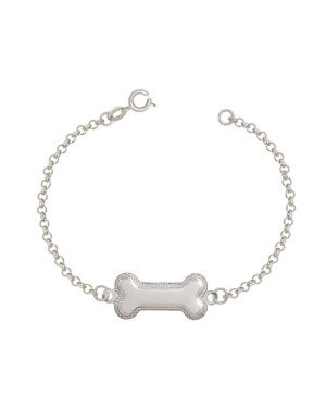 Pulseira AG c/ Osso 18mm Liso Borda Reticulada - G3 - 8mm x 180mm - 2.24gr
