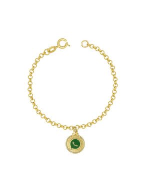 Pulseira c/ Simbolo Whatsapp c/ Resina - CE - 17mm x 180mm - 2.20gr