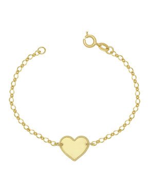 Pulseira c/ Coracao 12mm Liso - CE - 10mm x 180mm - 1.30gr
