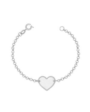 Pulseira AG c/ Coracao 12mm Liso - G3 - 10mm x 180mm - 1.80gr