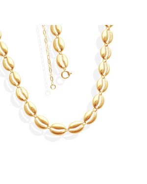 Pulseira c/ 12 Buzios c/ 2cm Alongador - CE - 9mm x 200mm - 7.35gr