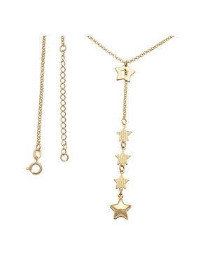 Gargantilha 40cm + 5cm Along c/ 5 Estrelas  - CE - 10mm x 450mm - 5.60gr