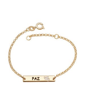 Pulseira c/ Along p/ Placa Est. Paz e Espirito Santo (Resina) - CE - 4mm x 140mm - 1.60gr