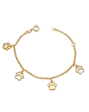 Pulseira c/ 2 Patas Lisa 2 Patas Vaz (12cm + 2cm Along)  - CE - 8mm x 140mm - 2.10gr