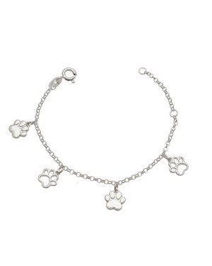 Pulseira AG c/ 2 Patas Lisa 2 Patas Vaz (12cm + 2cm Along)  - G3 - 8mm x 140mm - 2.09gr