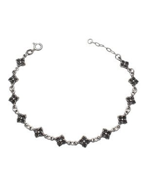 Pulseira AG (Envelhecida) 18cm c/ 12 Flor 7mm - G3 - 7mm x 180mm - 4.23gr