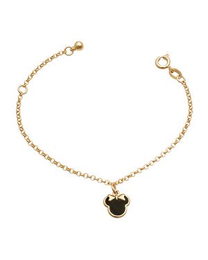 Pulseira c/ Minnie e 1 Bola ABS 4mm  - CS - 8mm x 140mm - 1.84gr