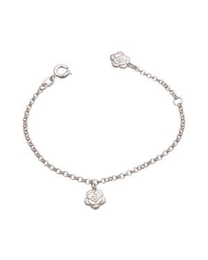 Pulseira AG c/ 2 Camelia 7,5mm 12+2cm Along  - G3 - 8mm x 140mm - 1.64gr