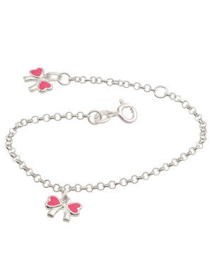 Pulseira AG c/ 2 Lacinhos 8mm c/ Resina 12cm + 2cm Along  - G6 - 8mm x 140mm - 1.33gr
