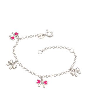 Pulseira AG 2 Lacos c/ Resina 2 Lacos Liso 12cm + 2 cm Along  - G6 - 8mm x 140mm - 1.88gr