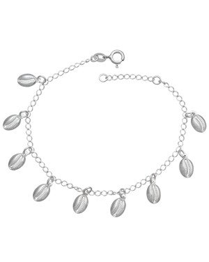 Pulseira AG c/ 9 Buzios 8mm (18+2cm) - G3 - 6mm x 200mm - 2.63gr