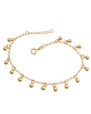 Pulseira 18cm + 2cm Along c/ 15 Bolas ABS 4mm  - CE - 4mm x 200mm - 2.40gr