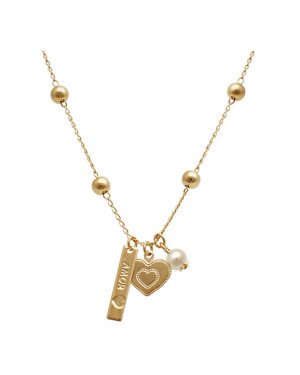 Gargantilha 14 Bolas ABS p/ Placa Amor Perola Coracao Dia. - CE - 12mm x 450mm - 4.00gr