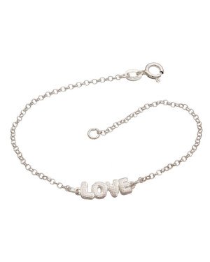 Pulseira AG Elo portugues Love Reticulado  - G3 - 6mm x 180mm - 1.63gr