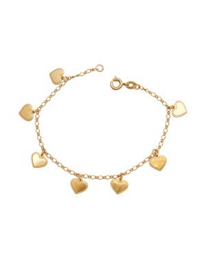 Pulseira c/ 7 Coracoes  - CE - 8mm x 180mm - 3.00gr