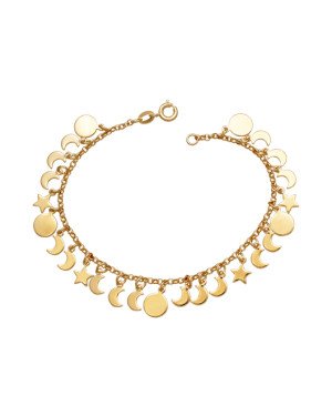 Pulseira Fases da Lua  - CE - 6mm x 180mm - 5.80gr