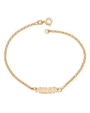 Pulseira Elo portugues Amor  Reticulado - CE - 6mm x 180mm - 2.20gr