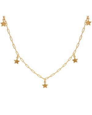 Gargantilha 35cm + 10cm p/ 7 Estrelas Lisas - CS - 6mm x 450mm - 3.90gr