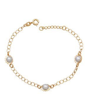 Pulseira c/ 3 Perolas com Gaiola (18+2) - CS - 8mm x 200mm - 2.00gr