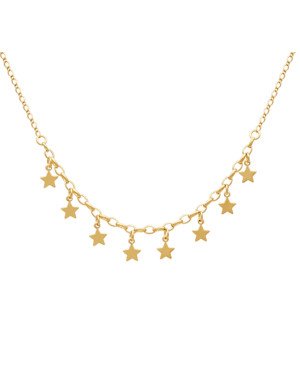 Pulseira (18+2 Along) c/ 11 Estrelas Lisas  - CE - 6mm x 200mm - 3.90gr