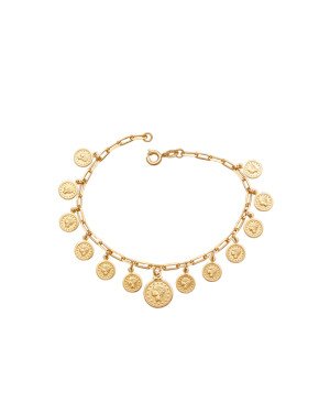 Pulseira c/ Corrente Cartie p/ 13 Moedas Lira  - CE - 11mm x 180mm - 6.80gr