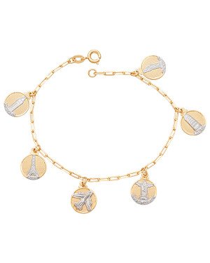 Pulseira Travel 6 Acessorios Diversos Viagem (Rodio) - CE - 11mm x 180mm - 5.00gr